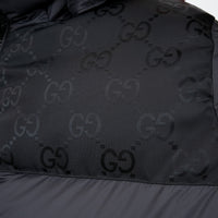 Gucci Black Puffer Jacket With Monogram Details Size 48