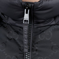 Gucci Black Puffer Jacket With Monogram Details Size 48