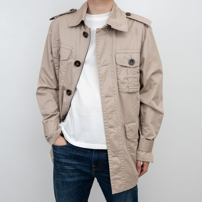 Burberry Beige Trench Coat with Elasticated Waist Size L