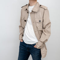 Burberry Beige Trench Coat with Elasticated Waist Size L