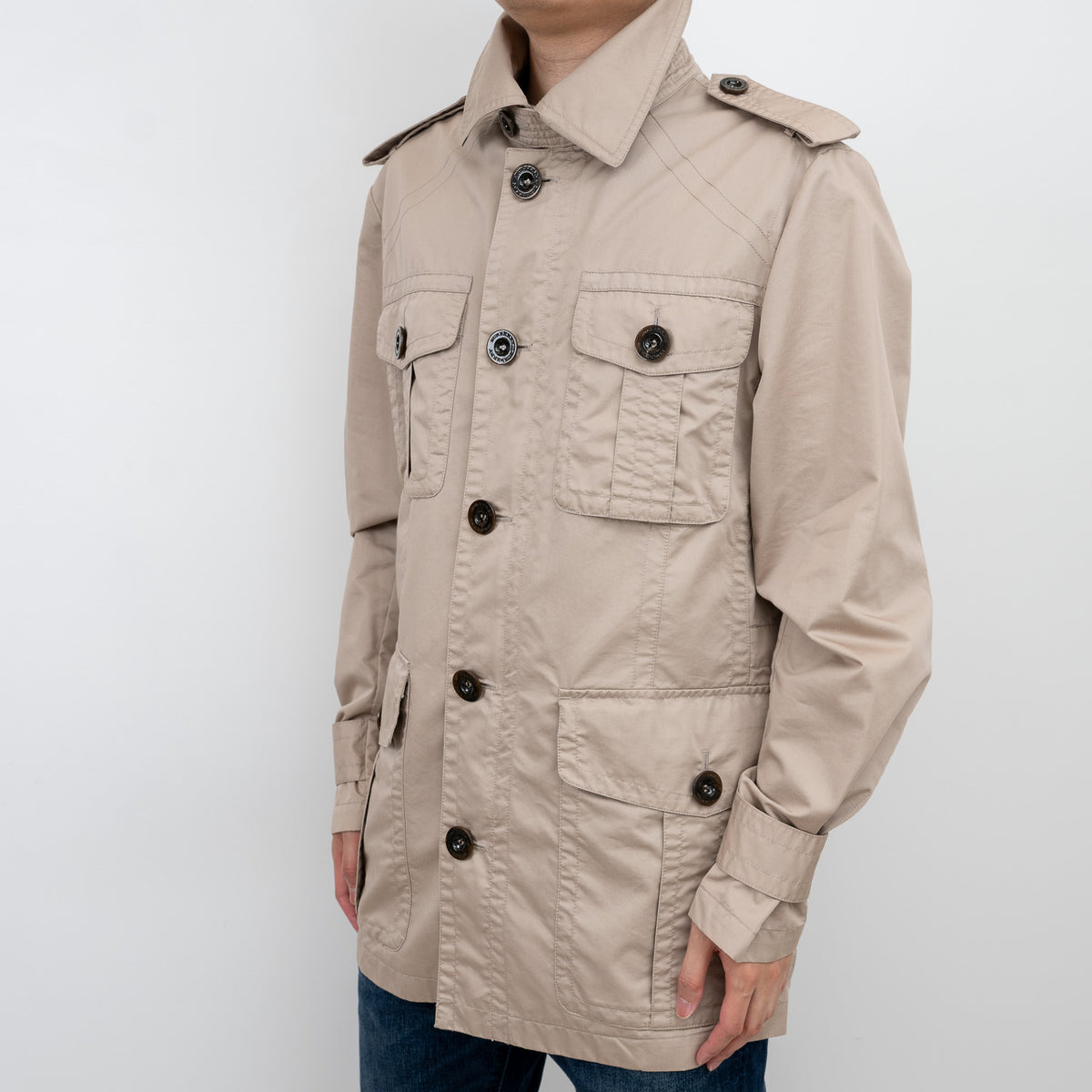 Burberry Beige Trench Coat with Elasticated Waist Size L