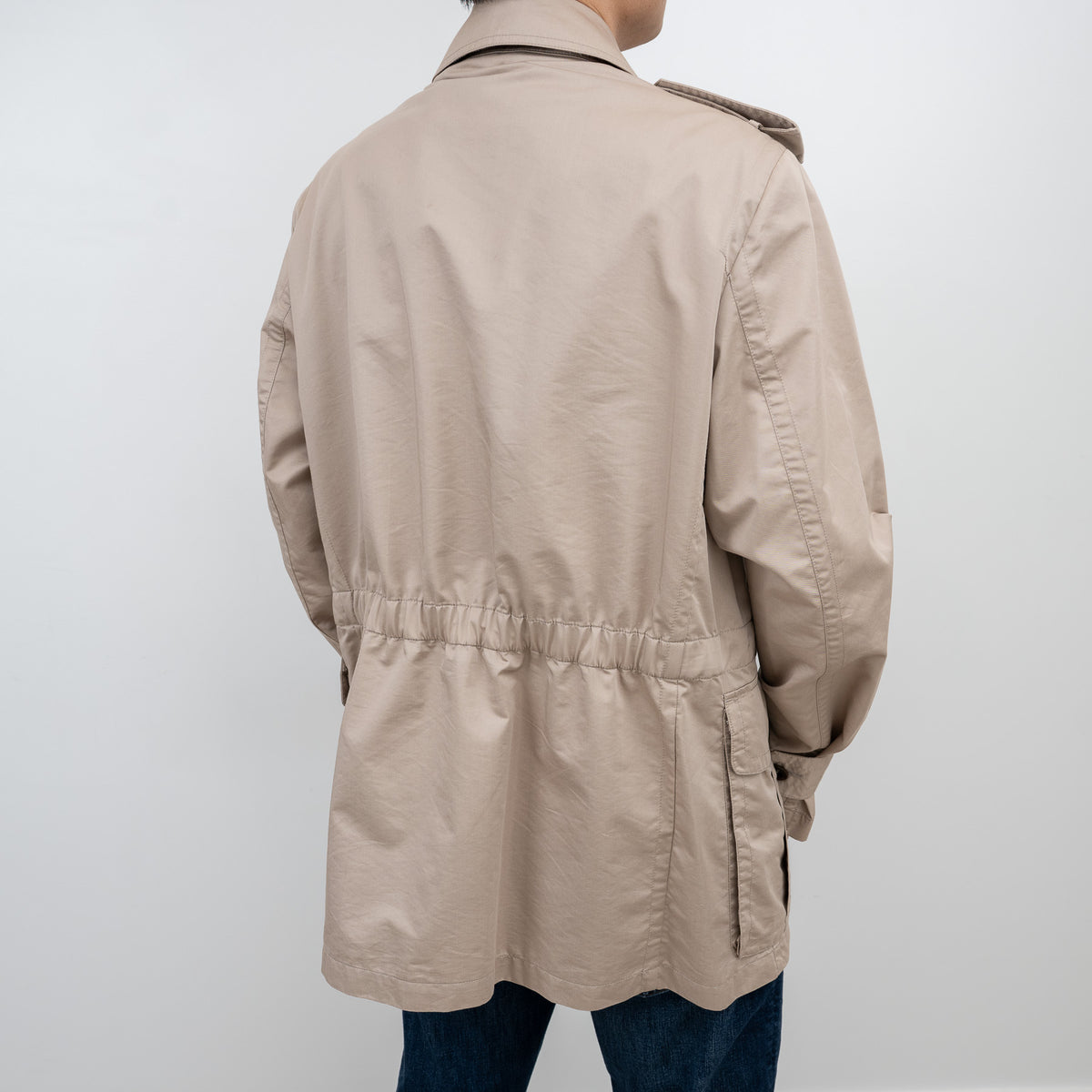 Burberry Beige Trench Coat with Elasticated Waist Size L