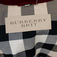 Burberry Red Nylon Bomber Jacket with Ribbed Details Size M