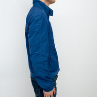 Burberry Blue Nylon Bomber Jacket with Ribbed Details Size M