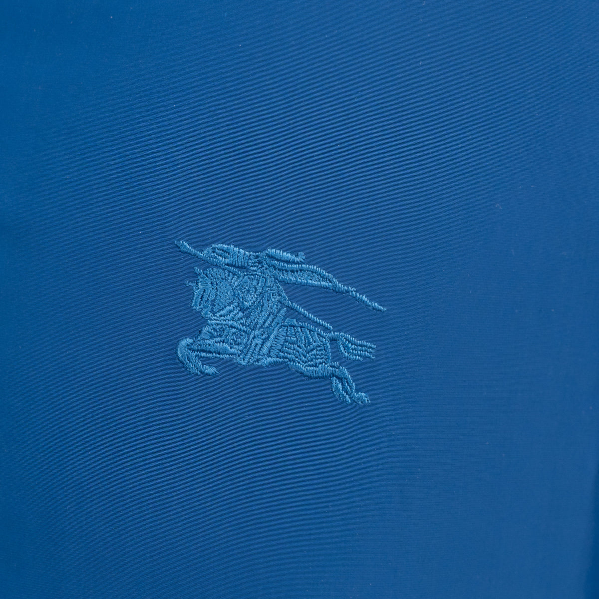 Burberry Blue Nylon Bomber Jacket with Ribbed Details Size M