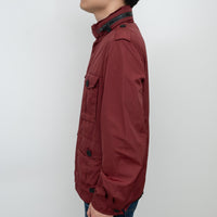 Burberry Burgundy Nylon Jacket with Cargo Pockets Size M