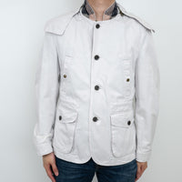 Burberry Light Grey Cotton Trench Coat Size M