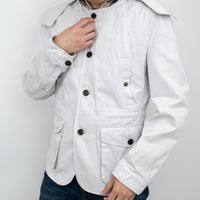 Burberry Light Grey Cotton Trench Coat Size M