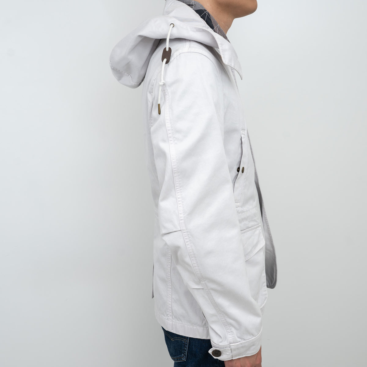 Burberry Light Grey Cotton Trench Coat Size M