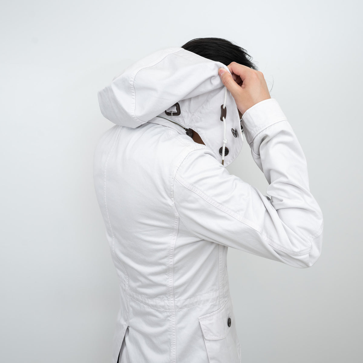 Burberry Light Grey Cotton Trench Coat Size M