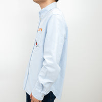 Gucci Blue Button Up with Embroidered Details Size 41