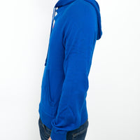 Burberry Blue Knit Hoodie with Red Logo Size M