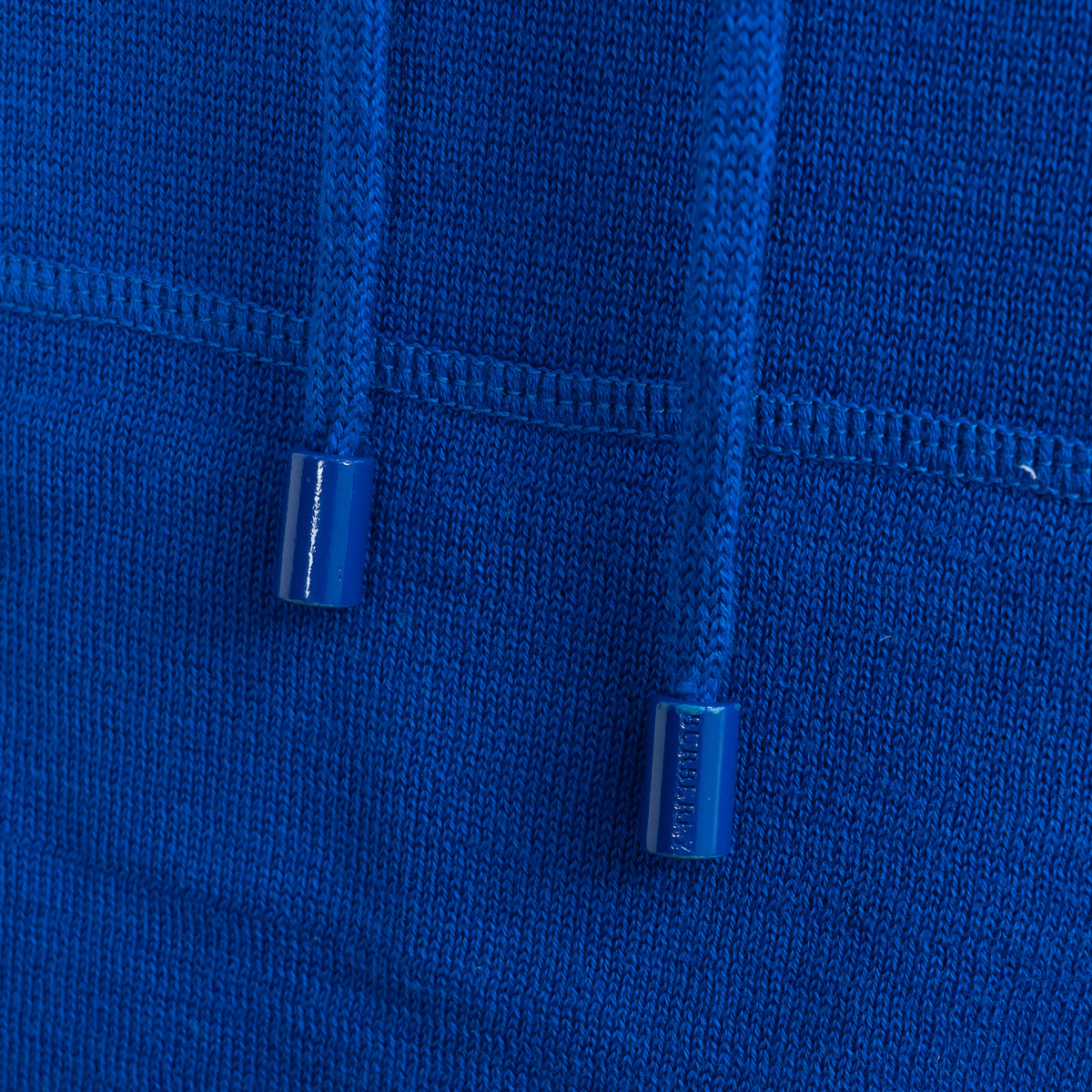 Burberry Blue Knit Hoodie with Red Logo Size M