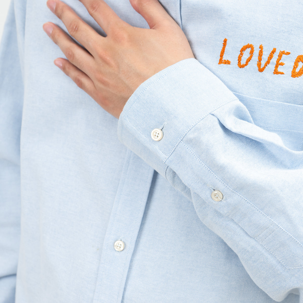 Gucci Blue Button Up with Embroidered Details Size 41