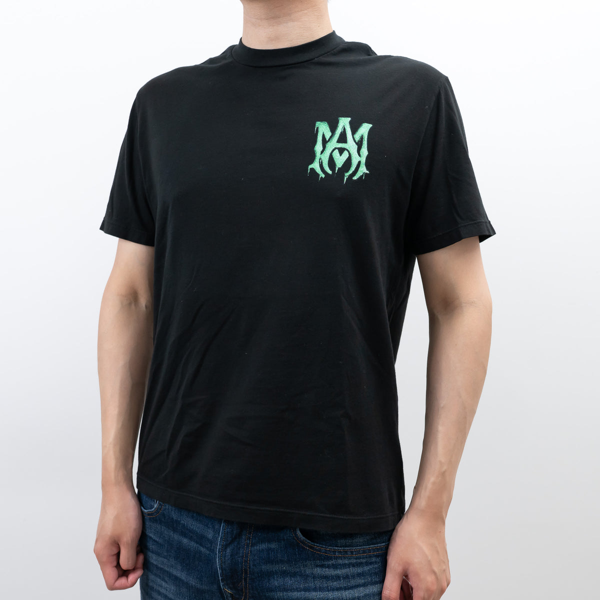 Amiri Black Cotton Green Graphic T-Shirt Size 34