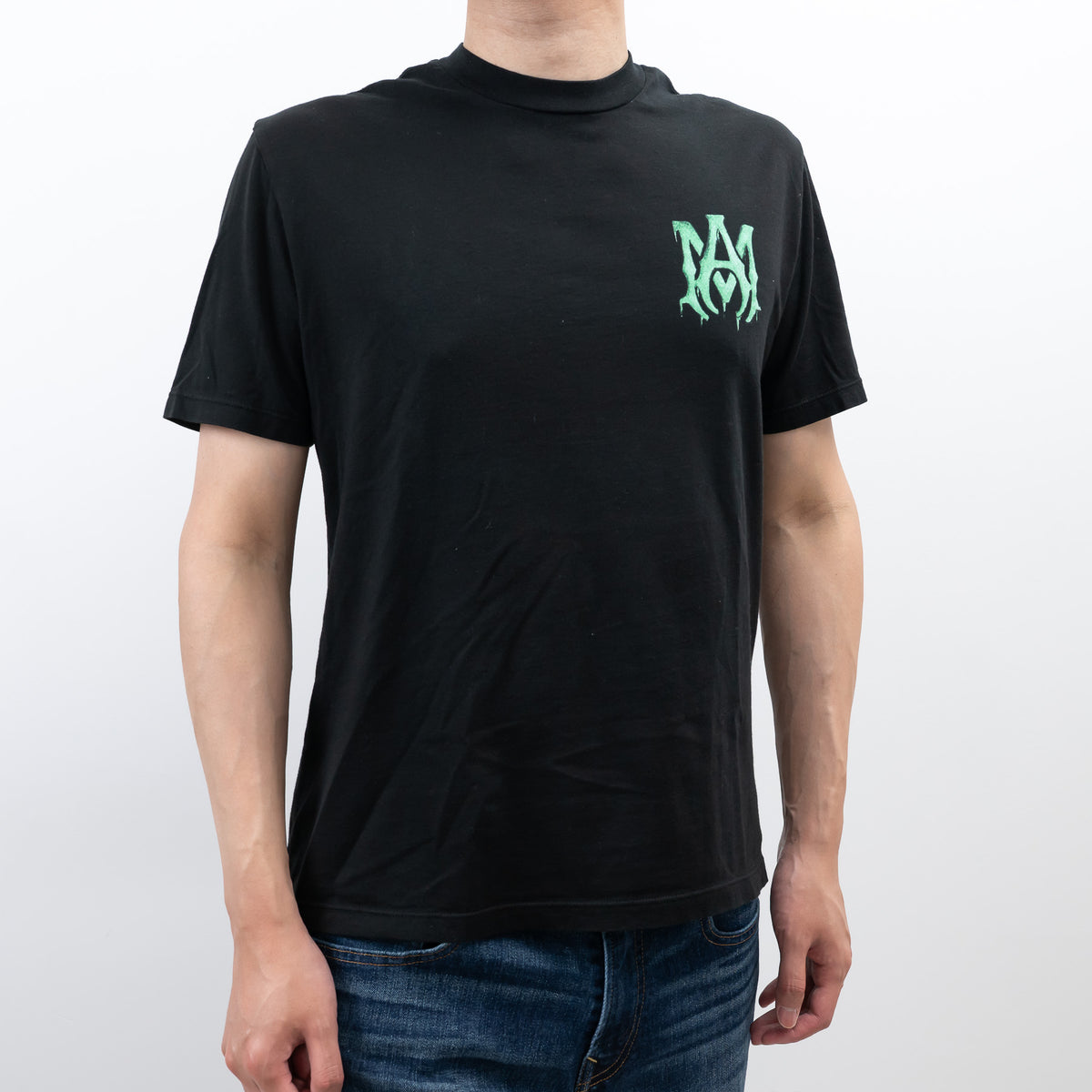 Amiri Black Cotton Green Graphic T-Shirt Size 34