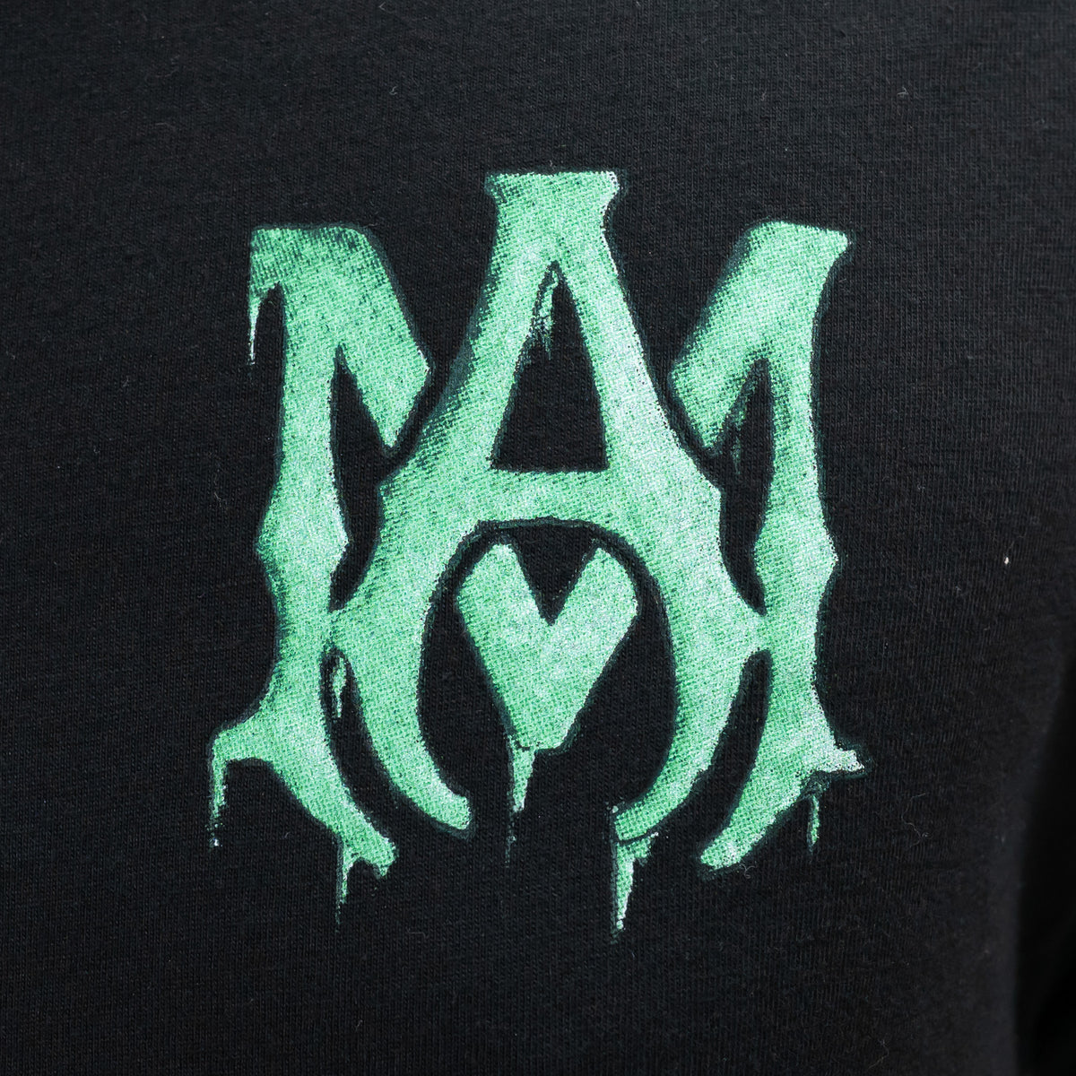 Amiri Black Cotton Green Graphic T-Shirt Size 34