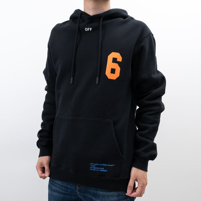 Off-White Black Cotton Orange Graphic Print Sweater Size L