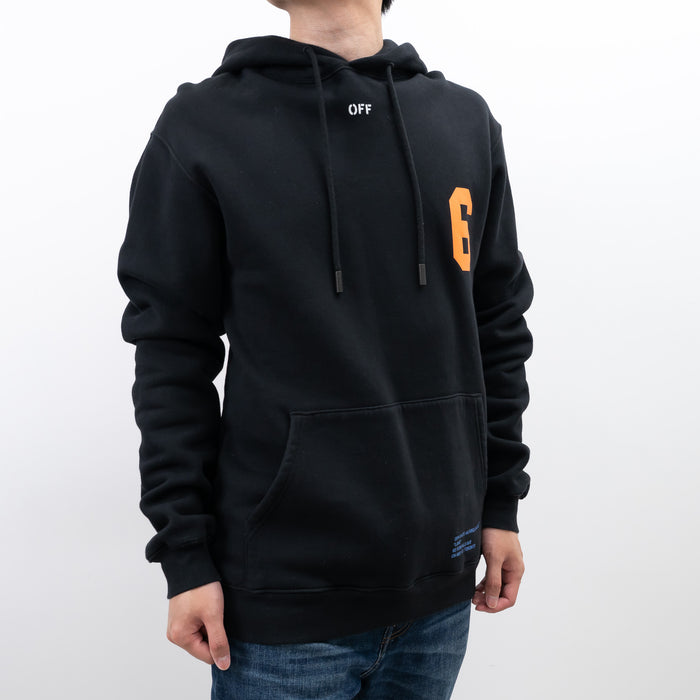 Off-White Black Cotton Orange Graphic Print Sweater Size L