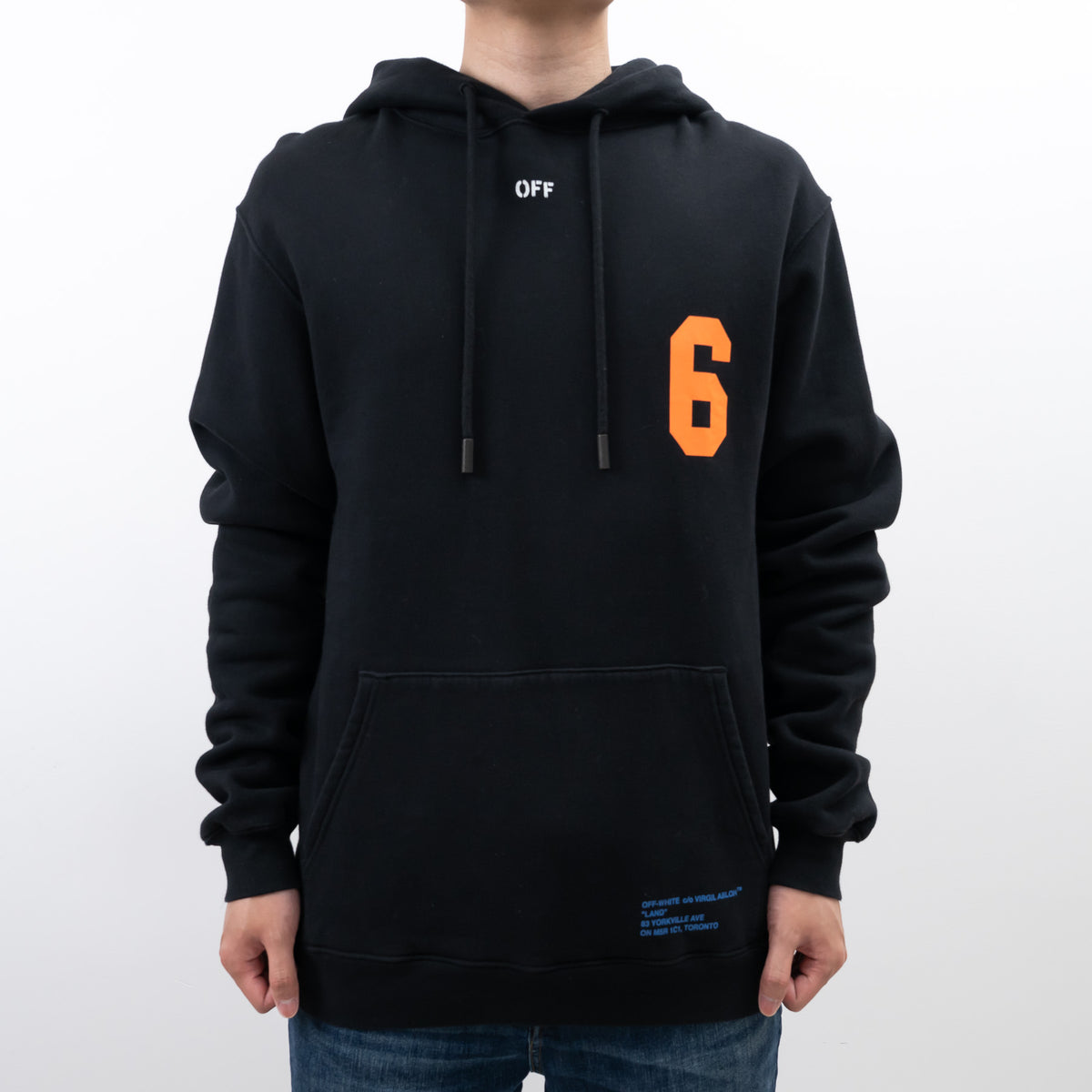 Off-White Black Cotton Orange Graphic Print Sweater Size L