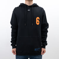 Off-White Black Cotton Orange Graphic Print Sweater Size L