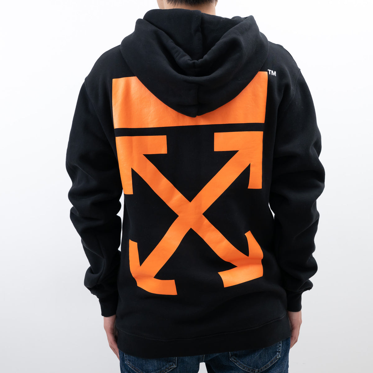 Off-White Black Cotton Orange Graphic Print Sweater Size L