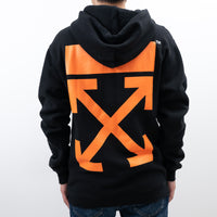 Off-White Black Cotton Orange Graphic Print Sweater Size L