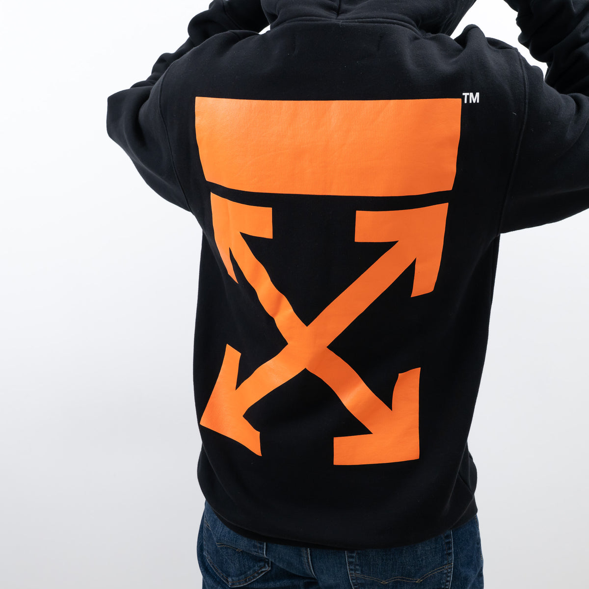 Off-White Black Cotton Orange Graphic Print Sweater Size L