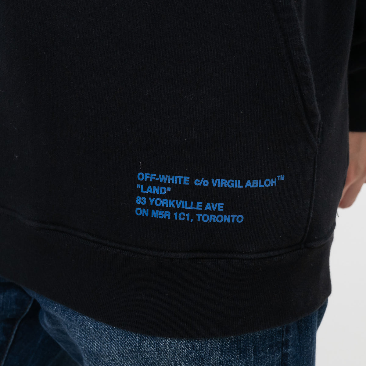 Off-White Black Cotton Orange Graphic Print Sweater Size L