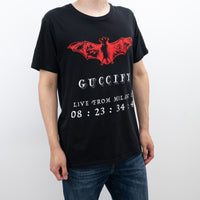Gucci Black Cotton Red Bat Graphic T-Shirt Size M