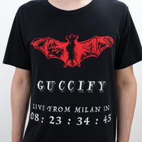 Gucci Black Cotton Red Bat Graphic T-Shirt Size M
