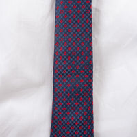 Gucci Navy and Red Silk Jacquard Tie