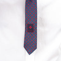 Gucci Navy and Red Silk Jacquard Tie