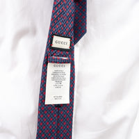 Gucci Navy and Red Silk Jacquard Tie