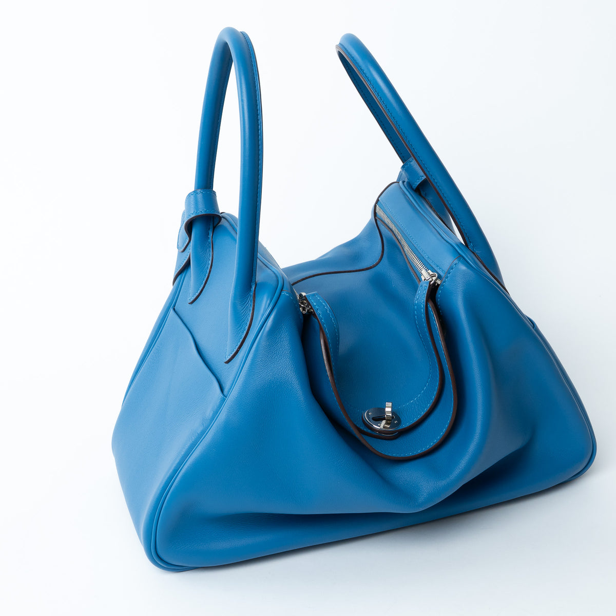 Hermes Bleu Zanzibar Swift Leather Lindy 34