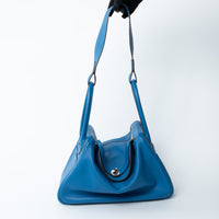 Hermes Bleu Zanzibar Swift Leather Lindy 34