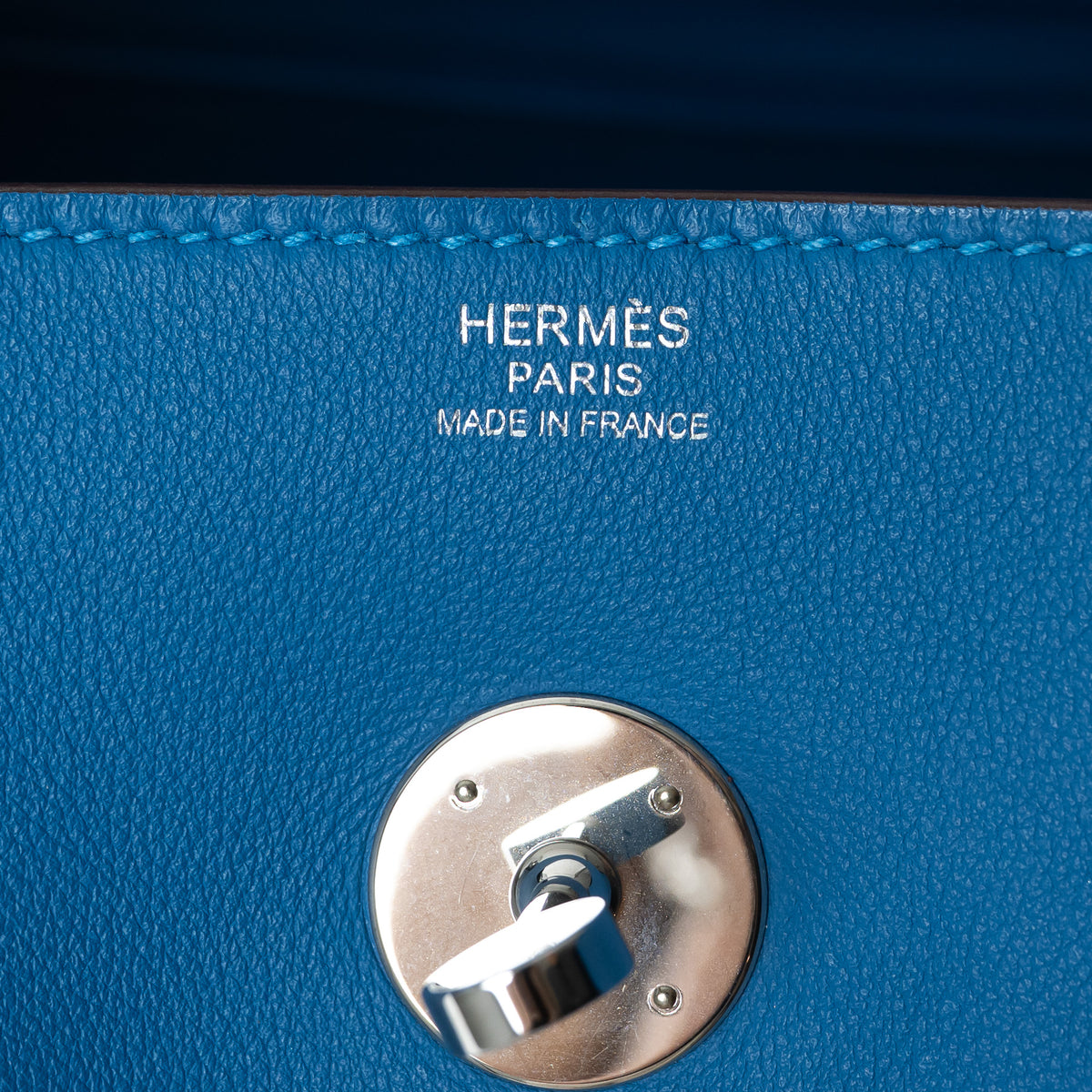 Hermes Bleu Zanzibar Swift Leather Lindy 34