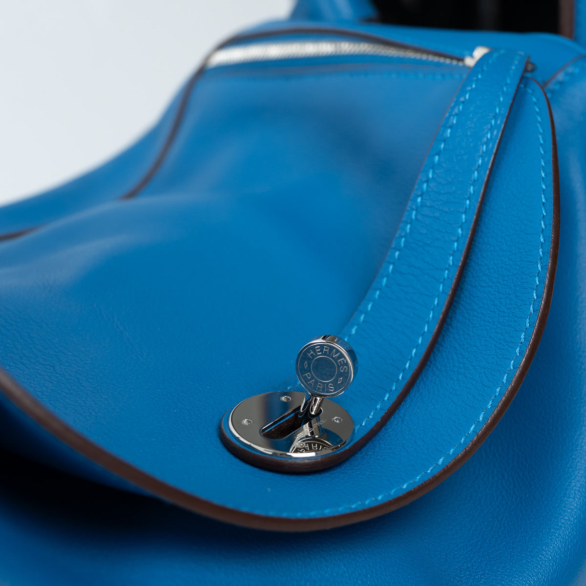 Hermes Bleu Zanzibar Swift Leather Lindy 34