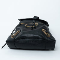 Balenciaga Black Grained Leather Backpack