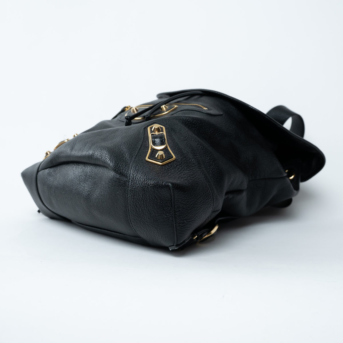 Balenciaga Black Grained Leather Backpack