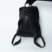 Balenciaga Black Grained Leather Backpack