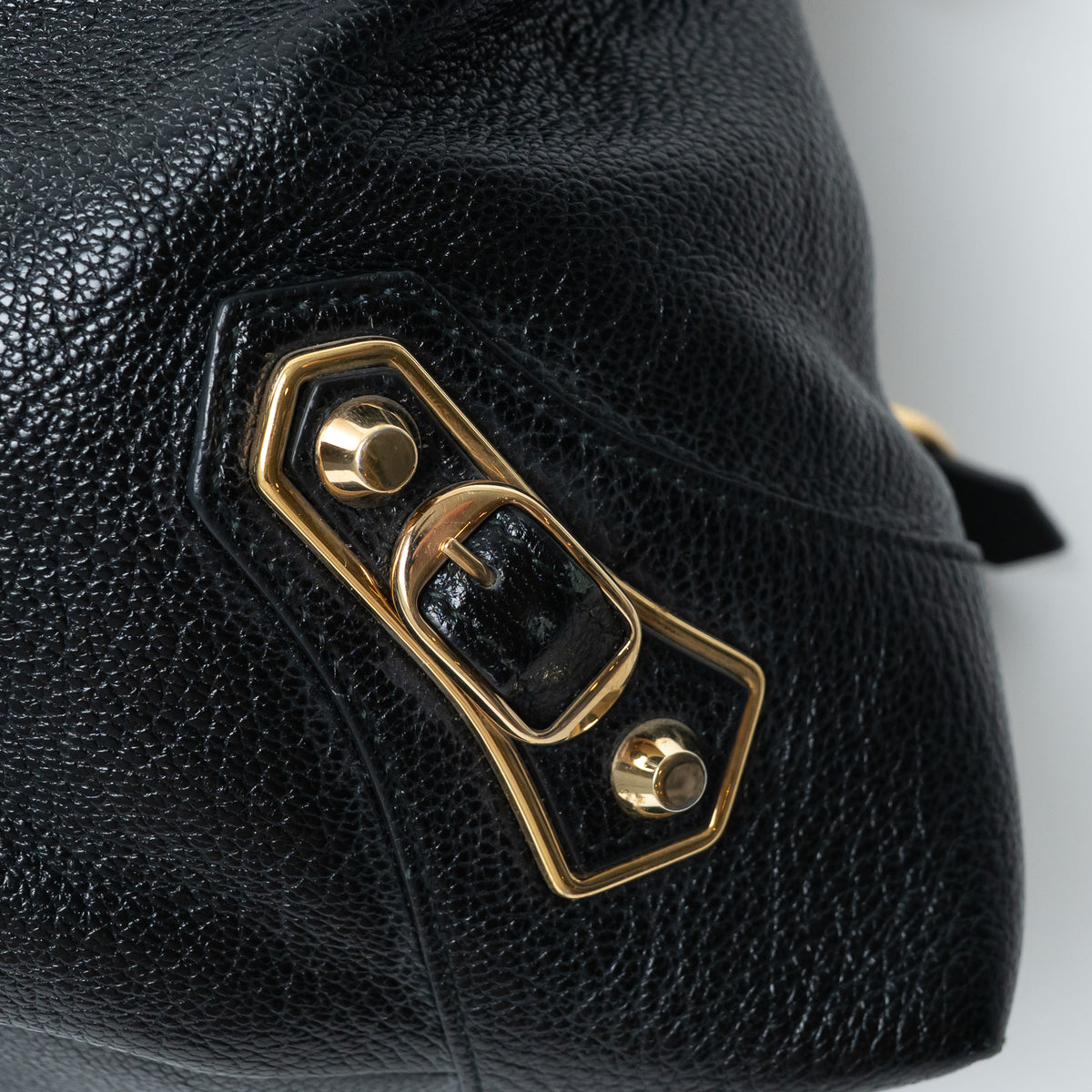 Balenciaga Black Grained Leather Backpack