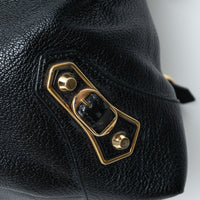 Balenciaga Black Grained Leather Backpack