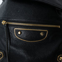 Balenciaga Black Grained Leather Backpack