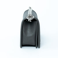 Pre-Loved Chanel™ Grey Pebbled Leather Medium Boy Bag