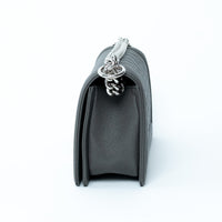 Pre-Loved Chanel™ Grey Pebbled Leather Medium Boy Bag