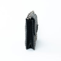 Dior Black Leather Debossed Patterned DiorAddict Studded Bag