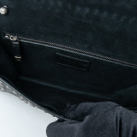 Dior Black Leather Debossed Patterned DiorAddict Studded Bag