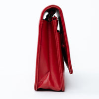 Pre-Loved Chanel ™ Red Pebbled Leather CC Timeless Wallet on Chain