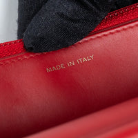 Pre-Loved Chanel ™ Red Pebbled Leather CC Timeless Wallet on Chain